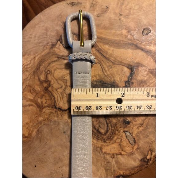 Talbots Taupe Braided-Loop Leather Belt with Leather wrapped buckle - M